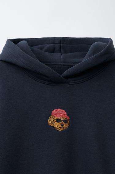 EMBROIDERED DOG HOODIE - Navy blue by Zara - Image 2