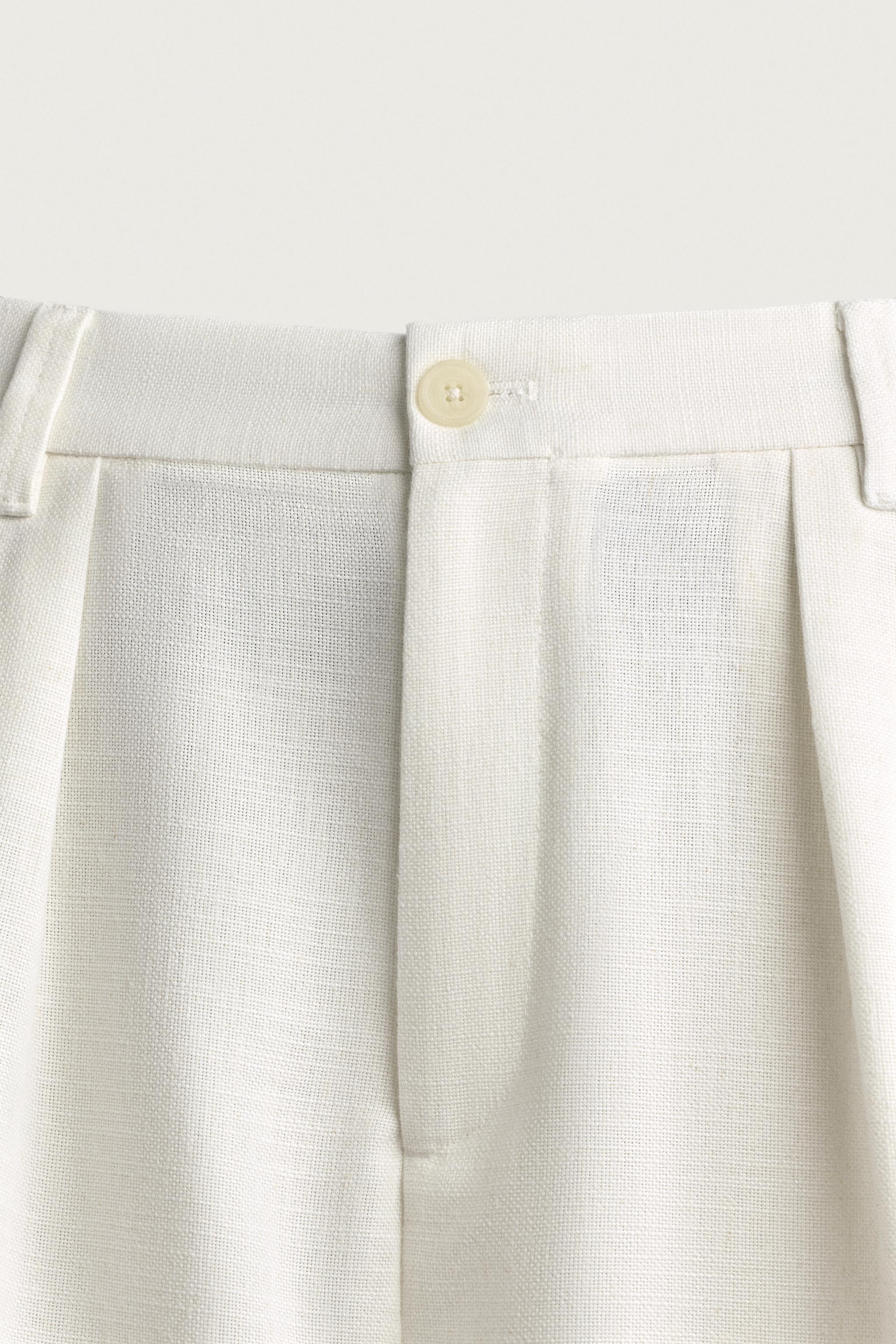 Zara DOKULU PİLİLİ RELAXED FIT PANTOLON görsel 8