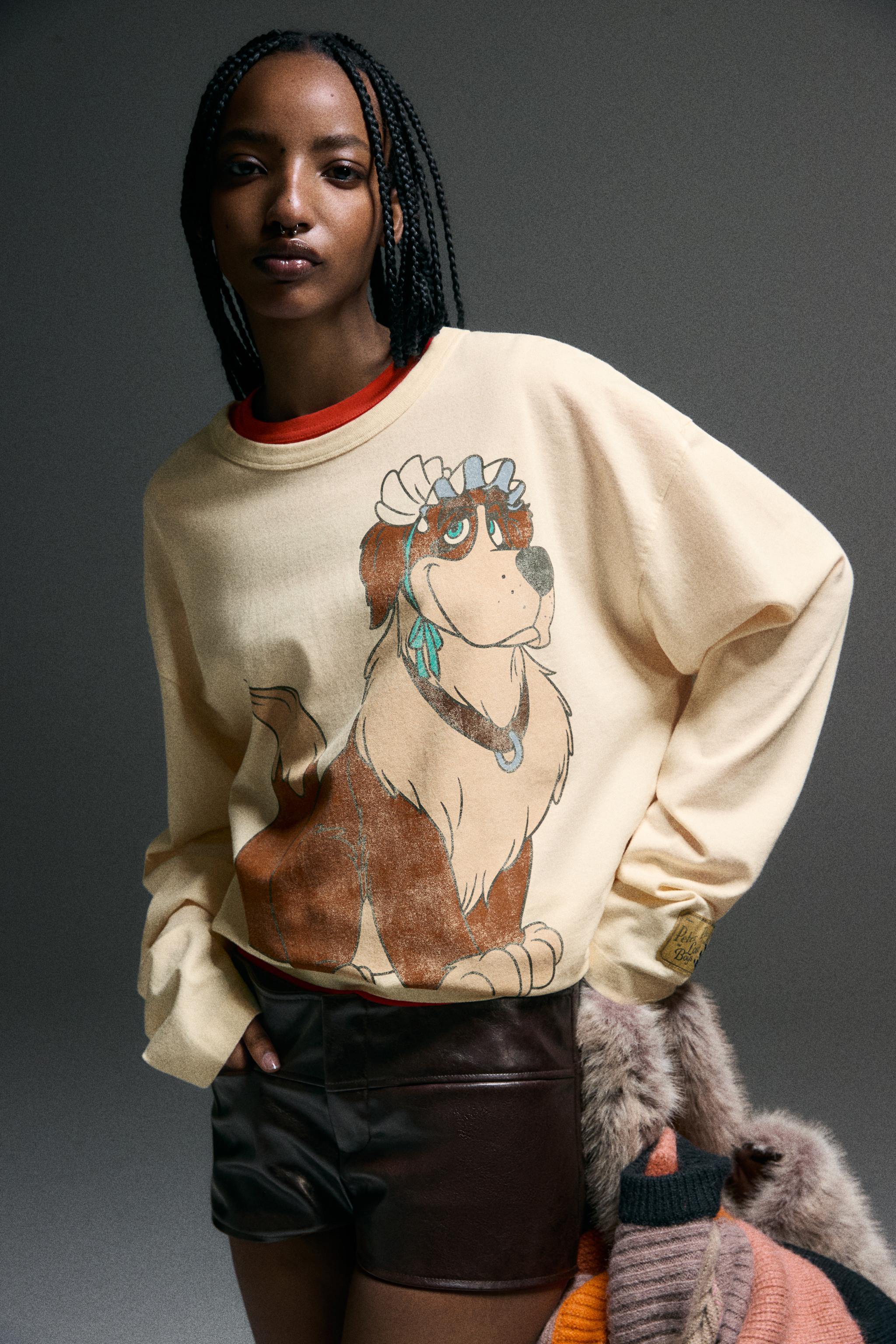 FAUX LEATHER COMBO MINI SHORTS HARRY LAMBERT FOR ZARA X DISNEY