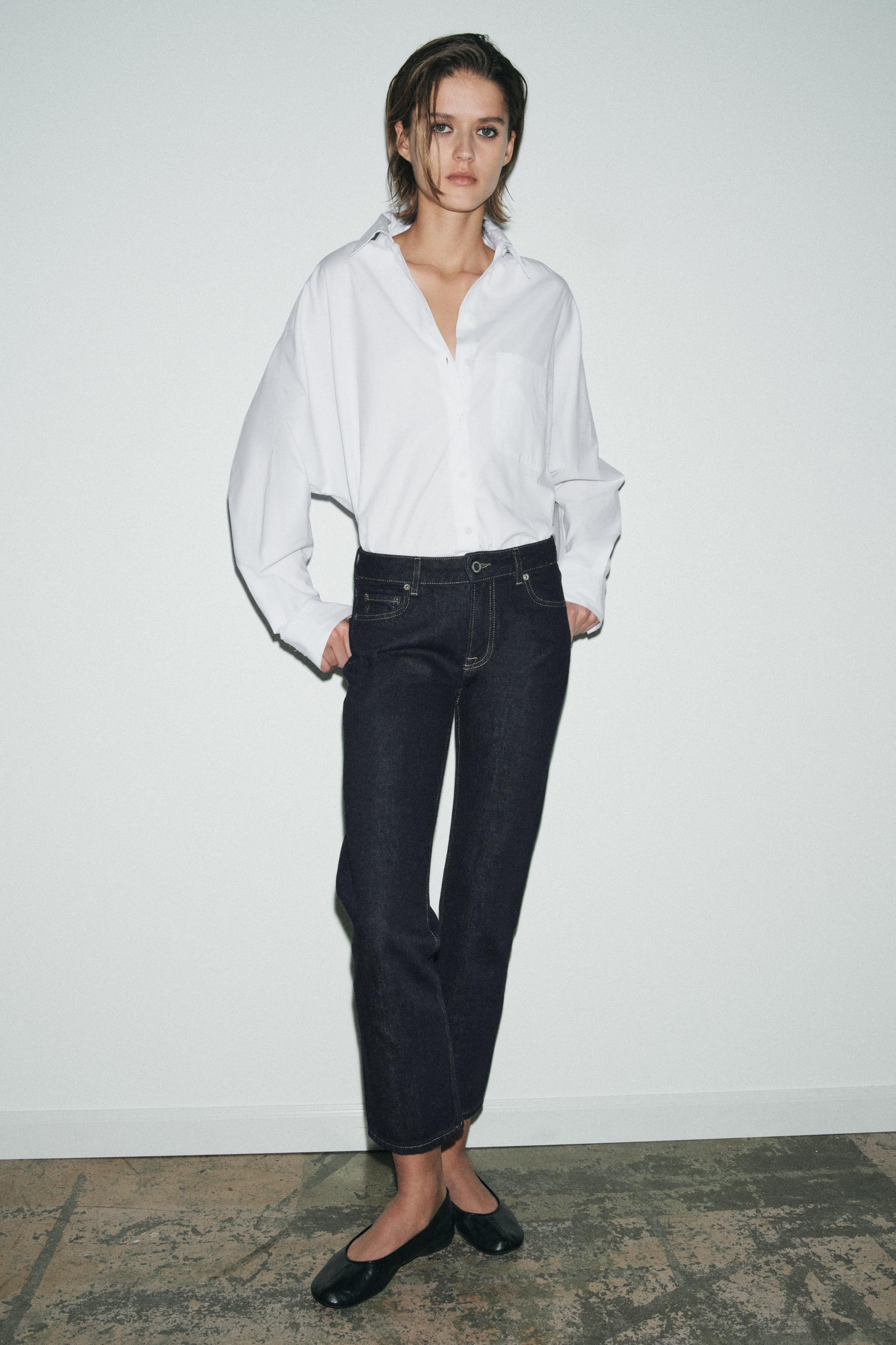 銀杯　162g JEANS ZW COLLECTION CIGARETTE CINTURA MÉDIA - Azul | ZARA Brasil