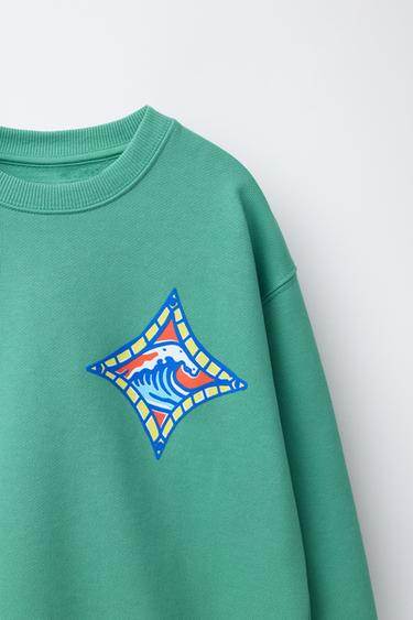 SWEAT IMPRIMÉ SURF - Vert de Zara - Image 2