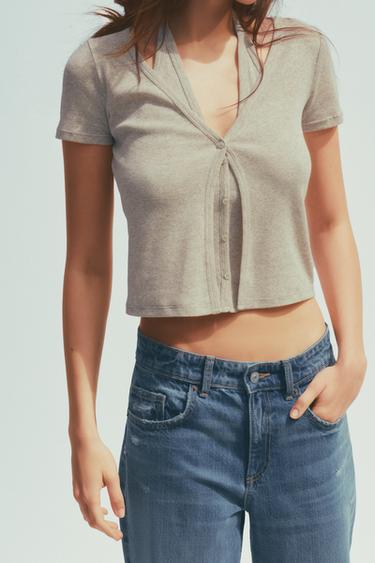 CAMISETA DOBLE HALTER - Arena / Vigoré de Zara