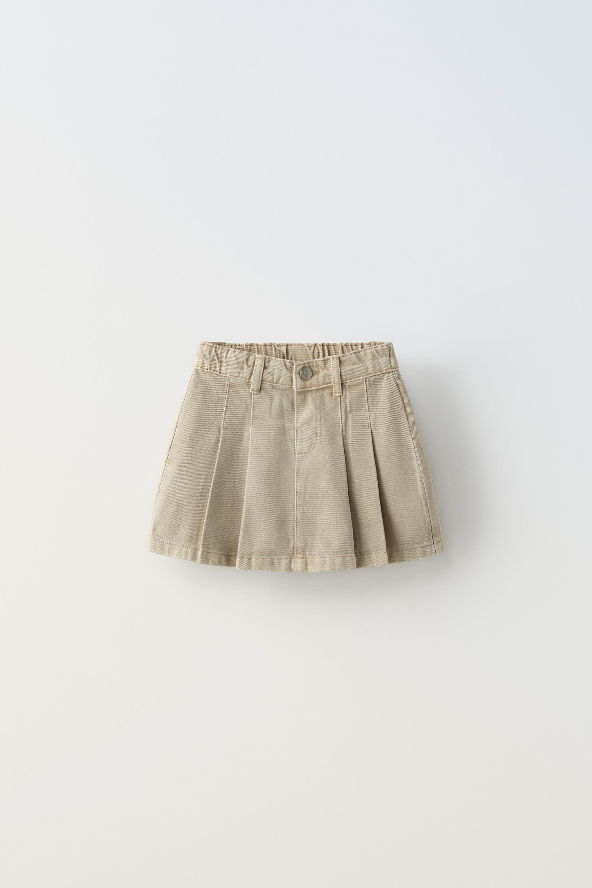 Zara hotsell girls pleated skirts Sz 9-10 Gold Rose Gold Velvet