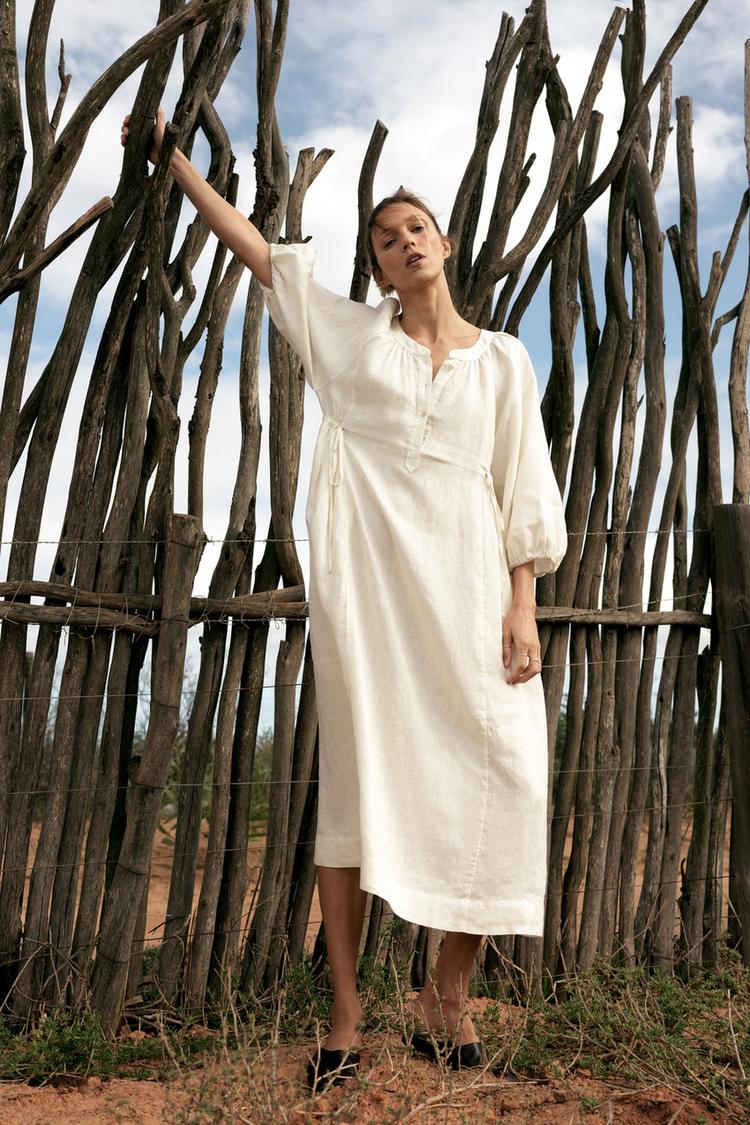 Abito Tunica Tunica Lino Bianca Tunica Medievale In Lino, Naturale