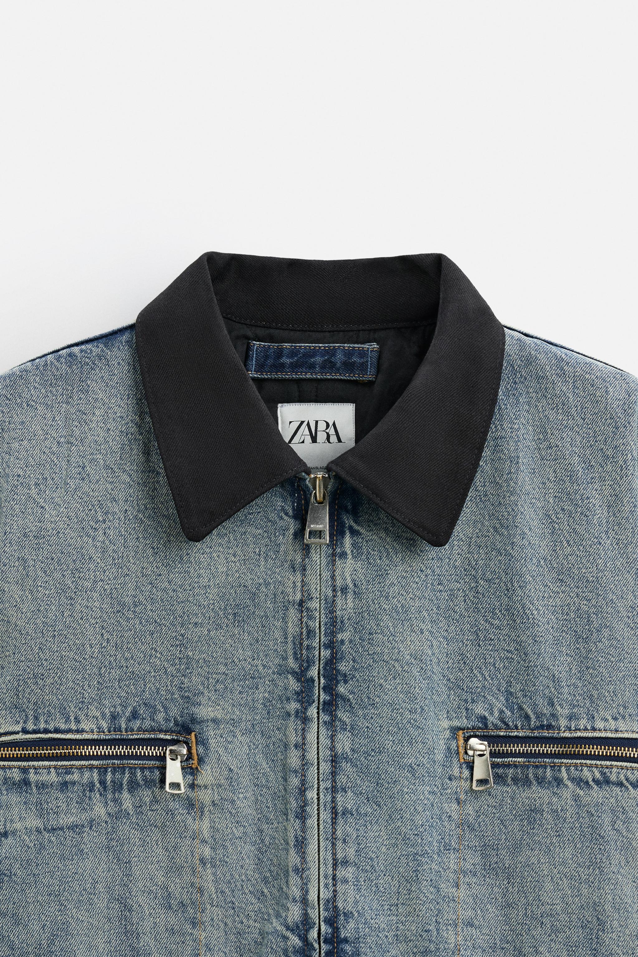 コントラストカラー デニムジャケット - ライトブルー | ZARA