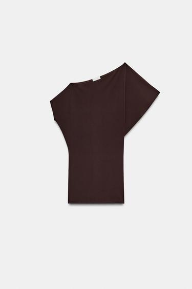 FLOWING MINI DRESS - Dark brown by Zara - Image 3