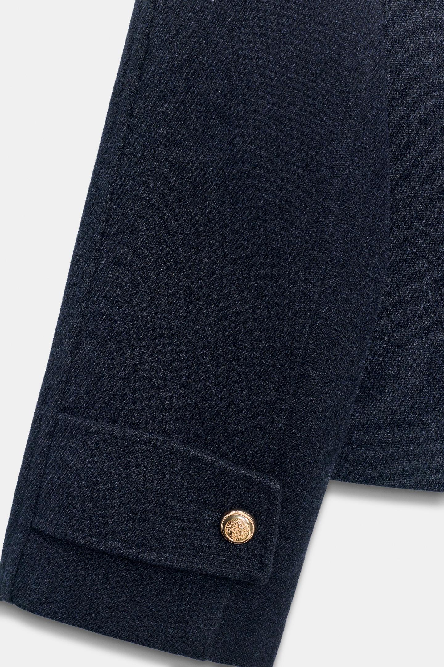 Женское пальто Zara Short Double-Breasted, цвет: Тёмно-синий — фото 10