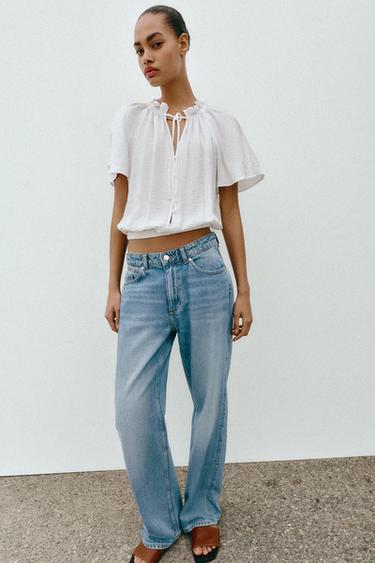 ROMANTISCHE BLOUSE MET VOLANT - Wit van Zara