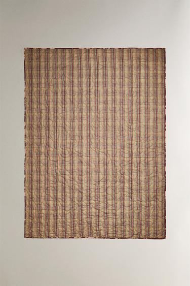 STRIPED COTTON THROW - Beige by Zara