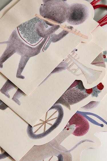 PACK OF CHRISTMAS MOUSE GIFT BAGS (PACK OF 4) - Multicoloured by Zara - Image 1