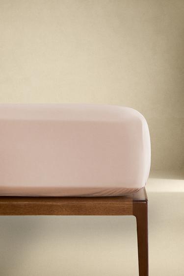 PERCALE FITTED SHEET | 30 CM HIGH (300 THREAD COUNT) - Pink by Zara