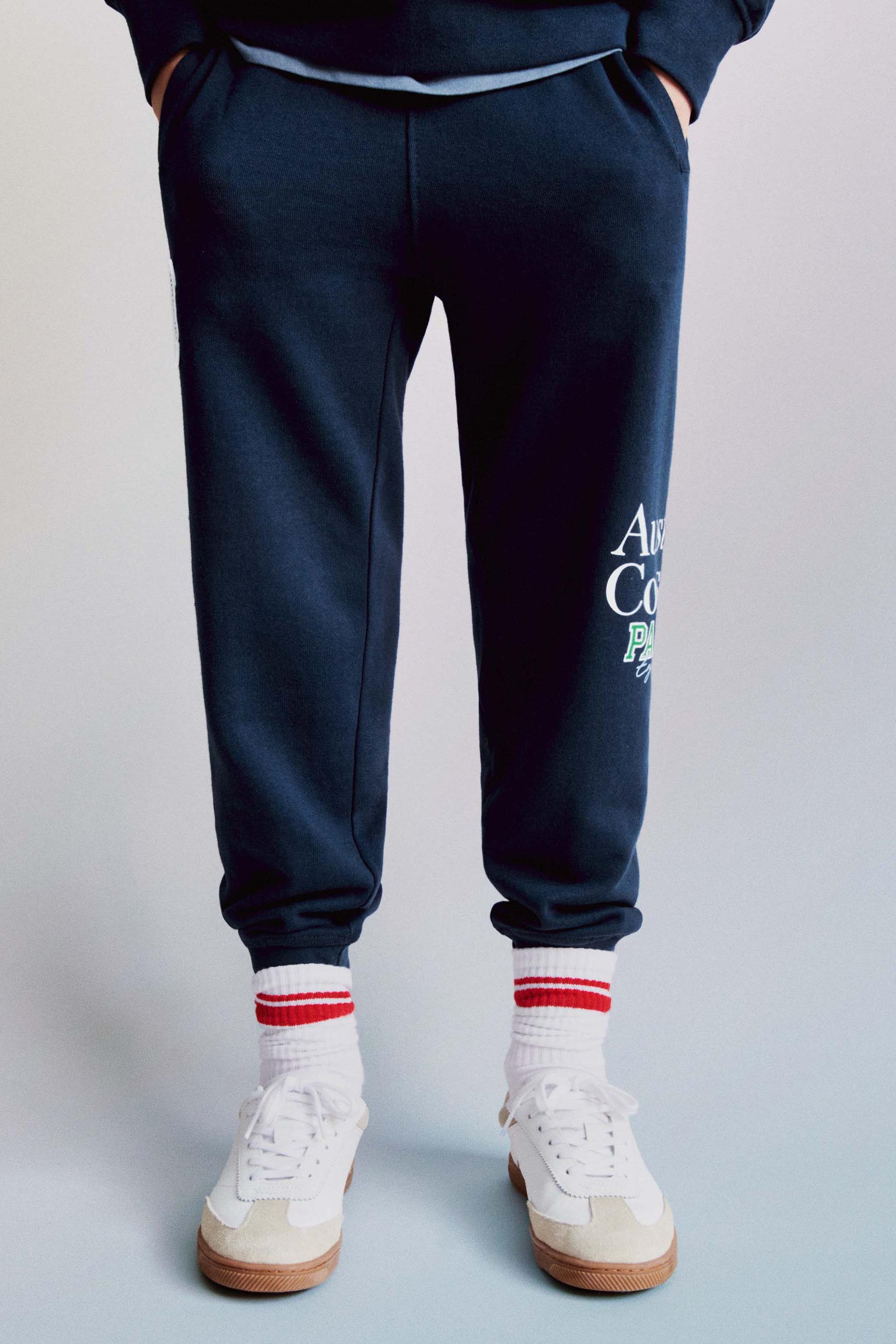 Zara Neoprene effect sweatshirt with joggers pants - Light Blue Both Medium  Size 