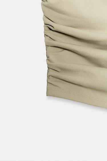 HAUT BANDEAU DRAPÉ TEXTURÉ - Vert clair de Zara - Image 7