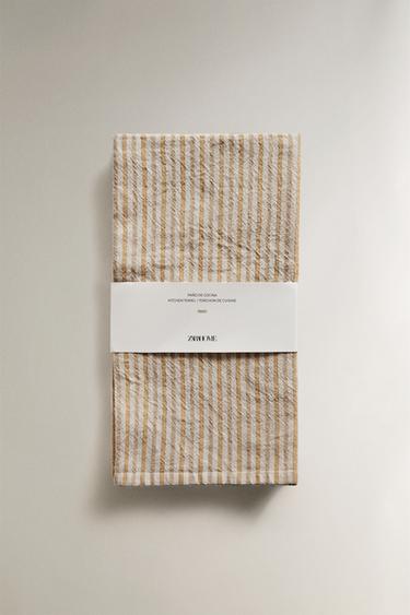 PACK OF STRIPED TEA TOWELS (PACK OF 2) - Blue / Green by Zara - Image 4