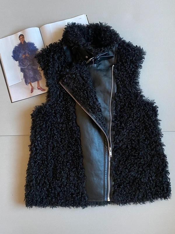 REVERSIBLE FAUX SHEARLING GILET ZW COLLECTION - Image 2