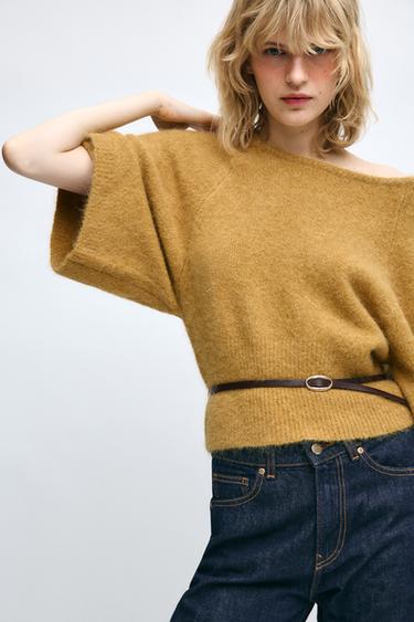 JERSEY PUNTO CINTURÓN - Mostaza de Zara