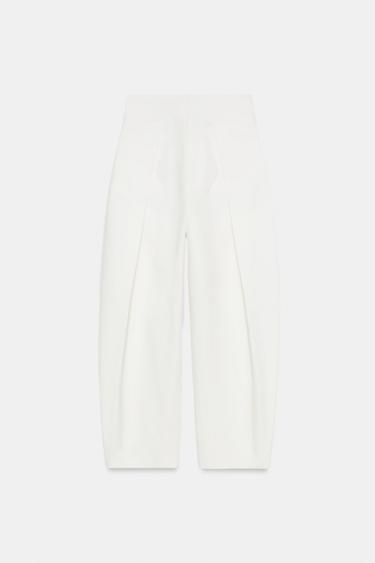 PANTALÓN SATINADO BALLOON - Blanco roto de Zara