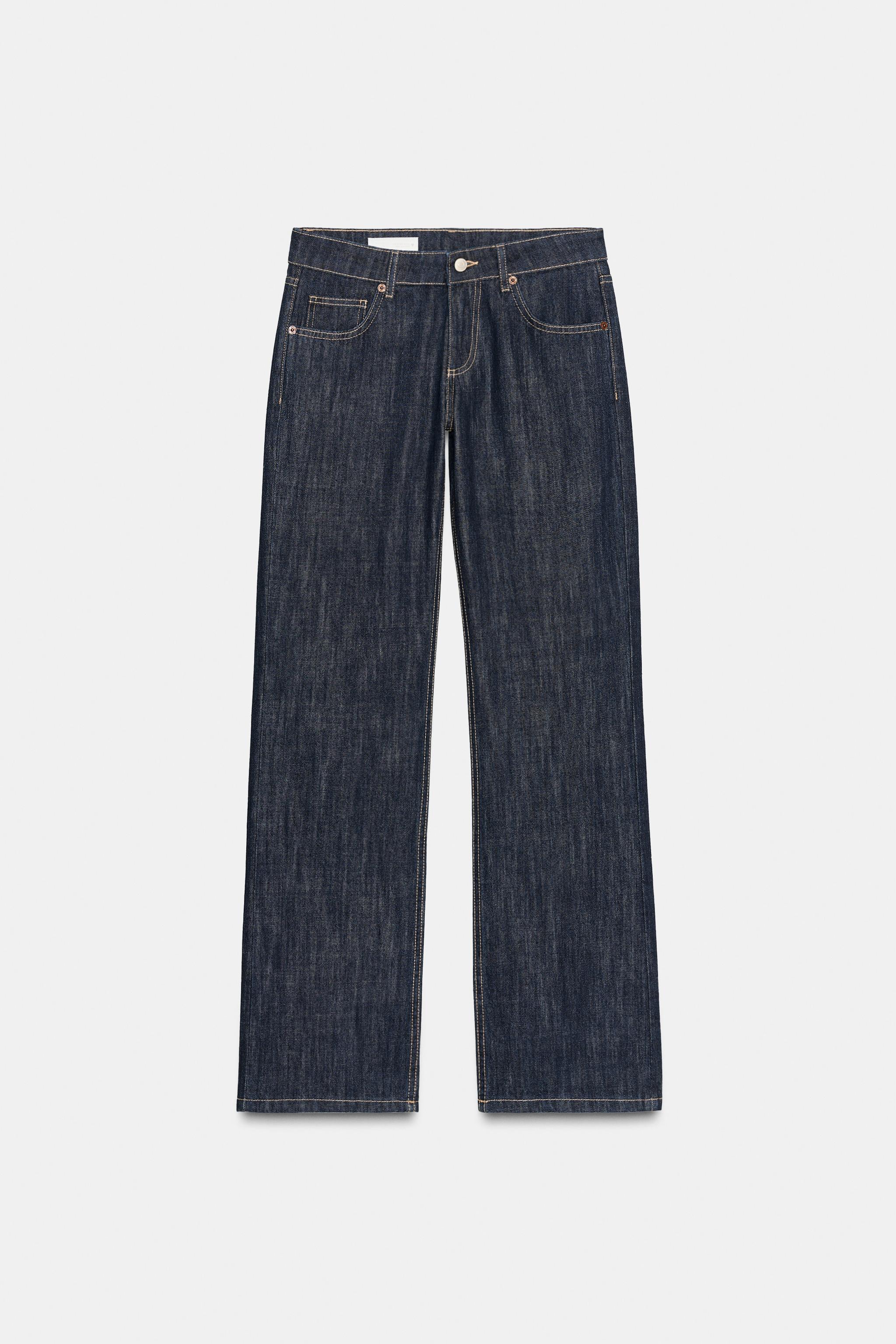 TRF ワイドレッグローライズデニムパンツ - ブルー | ZARA Japan / 日本