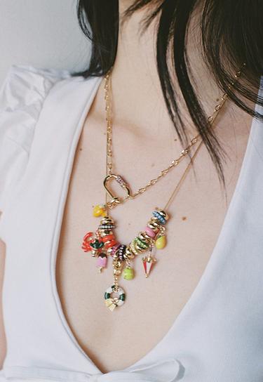 PACK OF 2 METAL CHARM NECKLACES - Golden by Zara