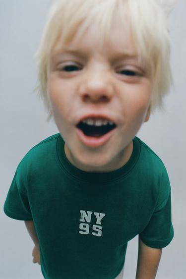 تيشرت JOGGING بنص - أخضر داكن الخاص بـ Zara