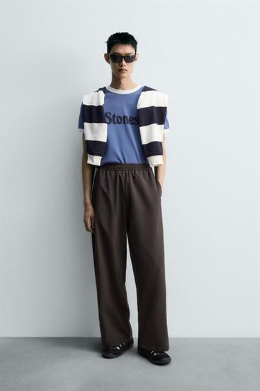 TECHNICAL TROUSERS WITH TAPING - Brown by Zara