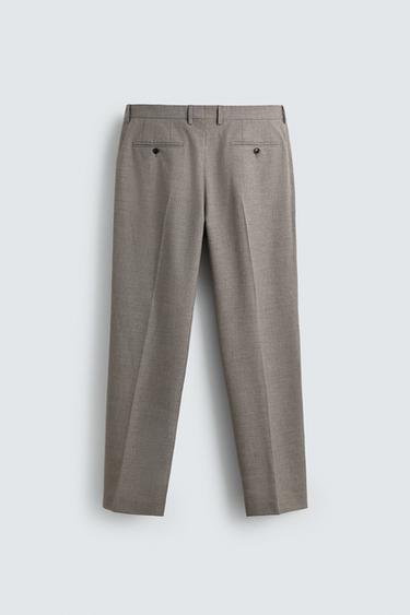 REGULAR FIT TEXTURED SUIT TROUSERS - Beige by Zara - Image 5