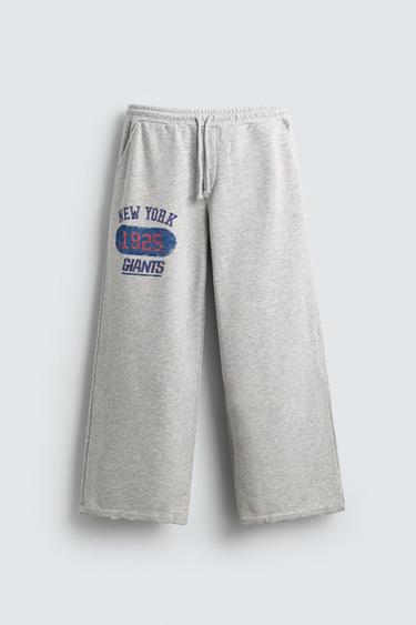 WIDE-LEG JOGGING BOTTOMS NFL NEW YORK GIANTS - Grey marl by Zara