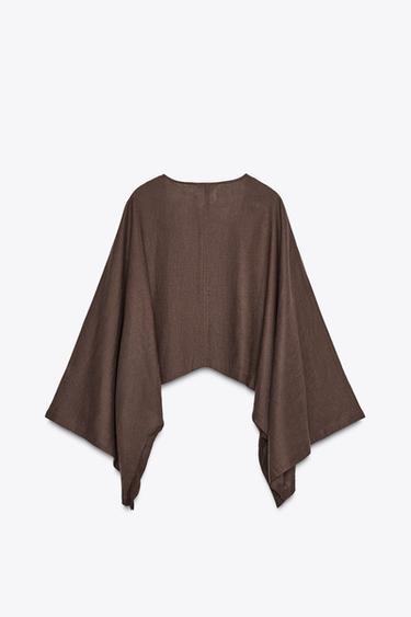 ASYMMETRISCHER CAPE-KIMONO - Braun von Zara
