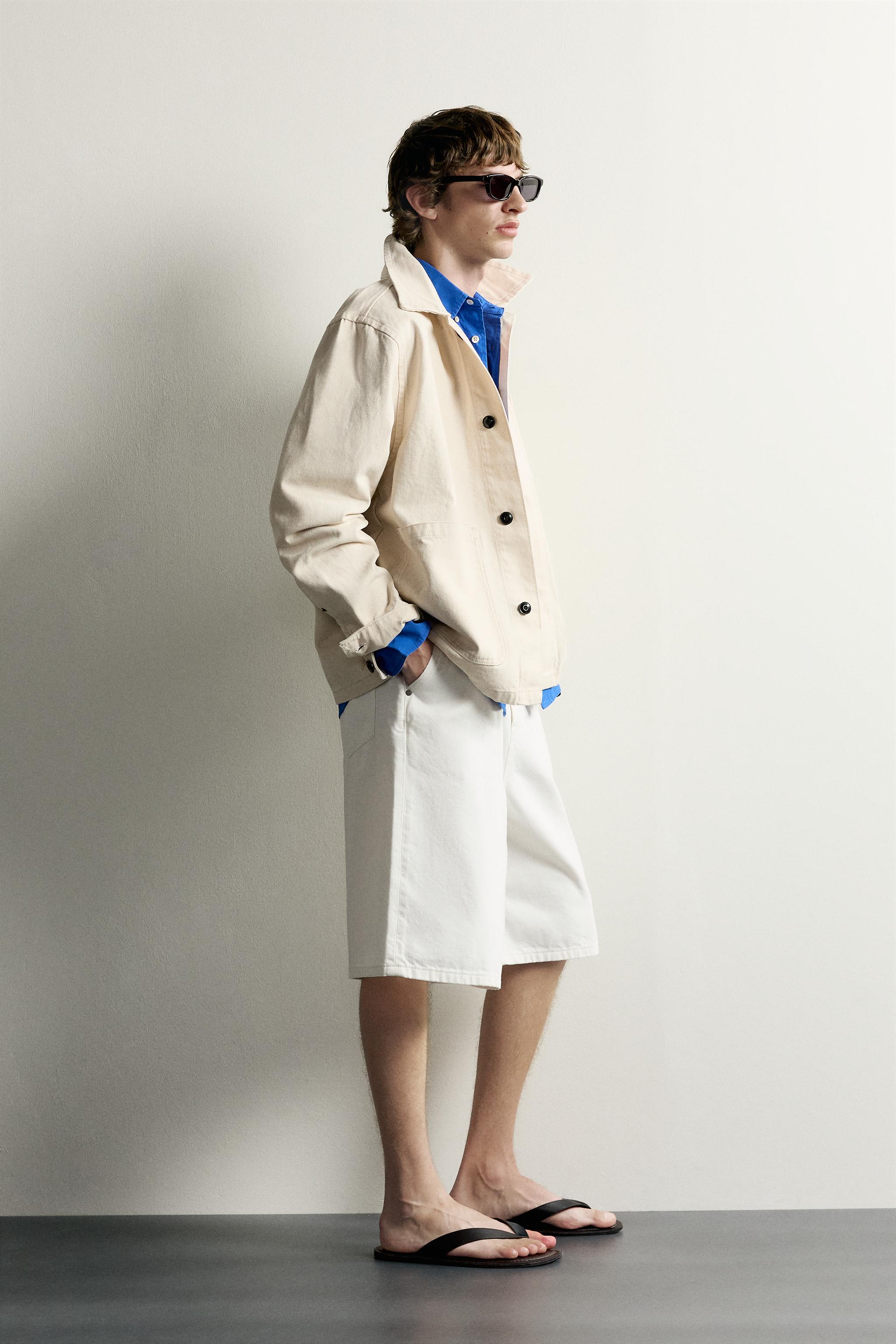 Zara CEPLİ RELAXED FIT İNCE CEKET görsel 4