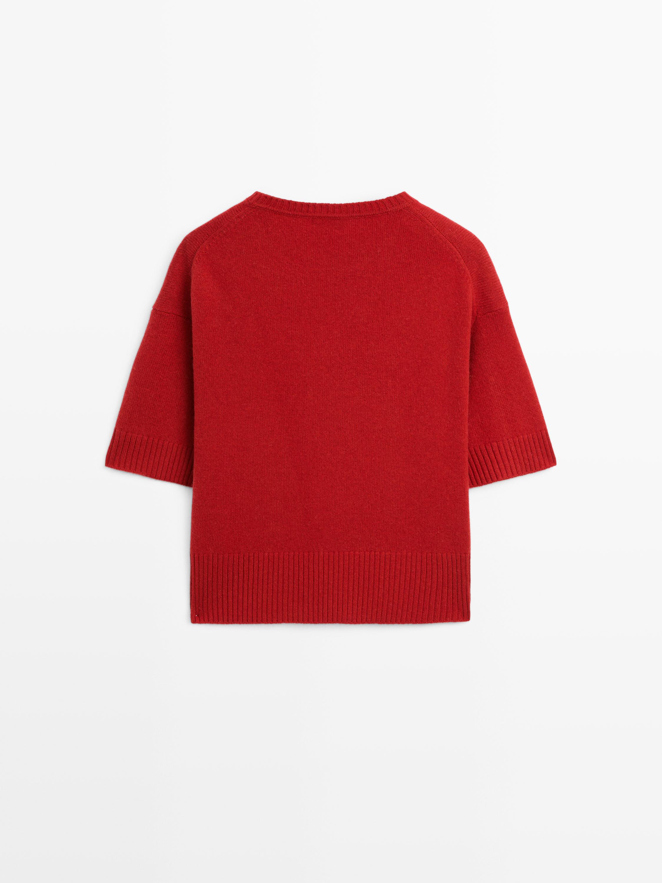 Wool blend crew neck sweater