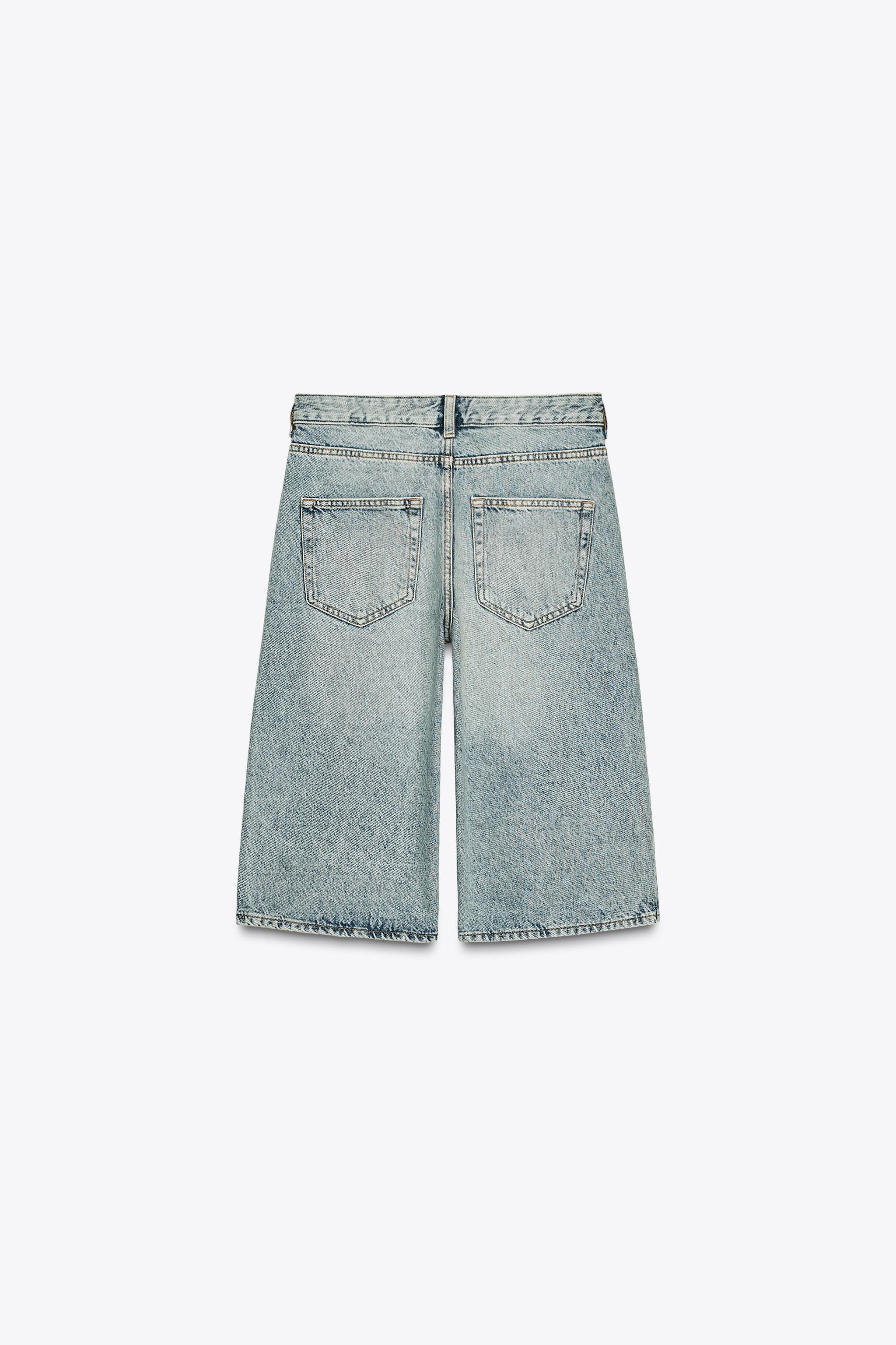 【BAON】Shuna Summer Cut Washing Light Blue Bermuda Denim PT SKATER DENIM SHORTS - Light blue | ZARA Canada