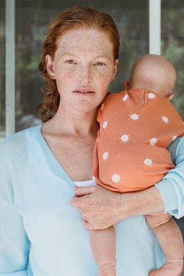 SUN TEXTURED ROMPER - Brick by Zara