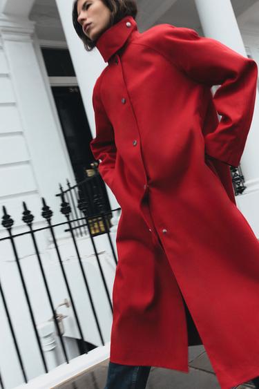 ZW COLLECTION LONG TRENCH COAT — Red 1