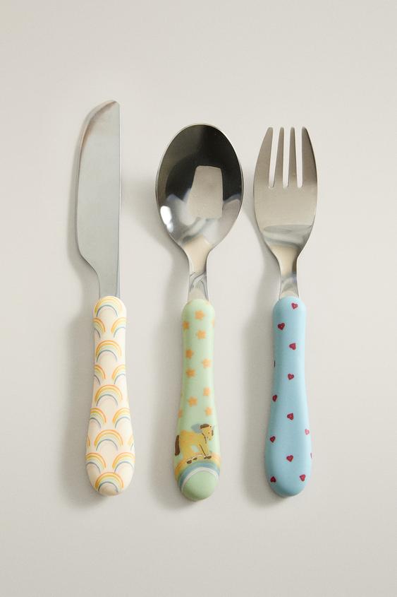 SET CUBiertos INFANTIL ARCOÍRIS, CORAZONES Y ESTRELLAS - Multicolor de Zara - Imagen 0