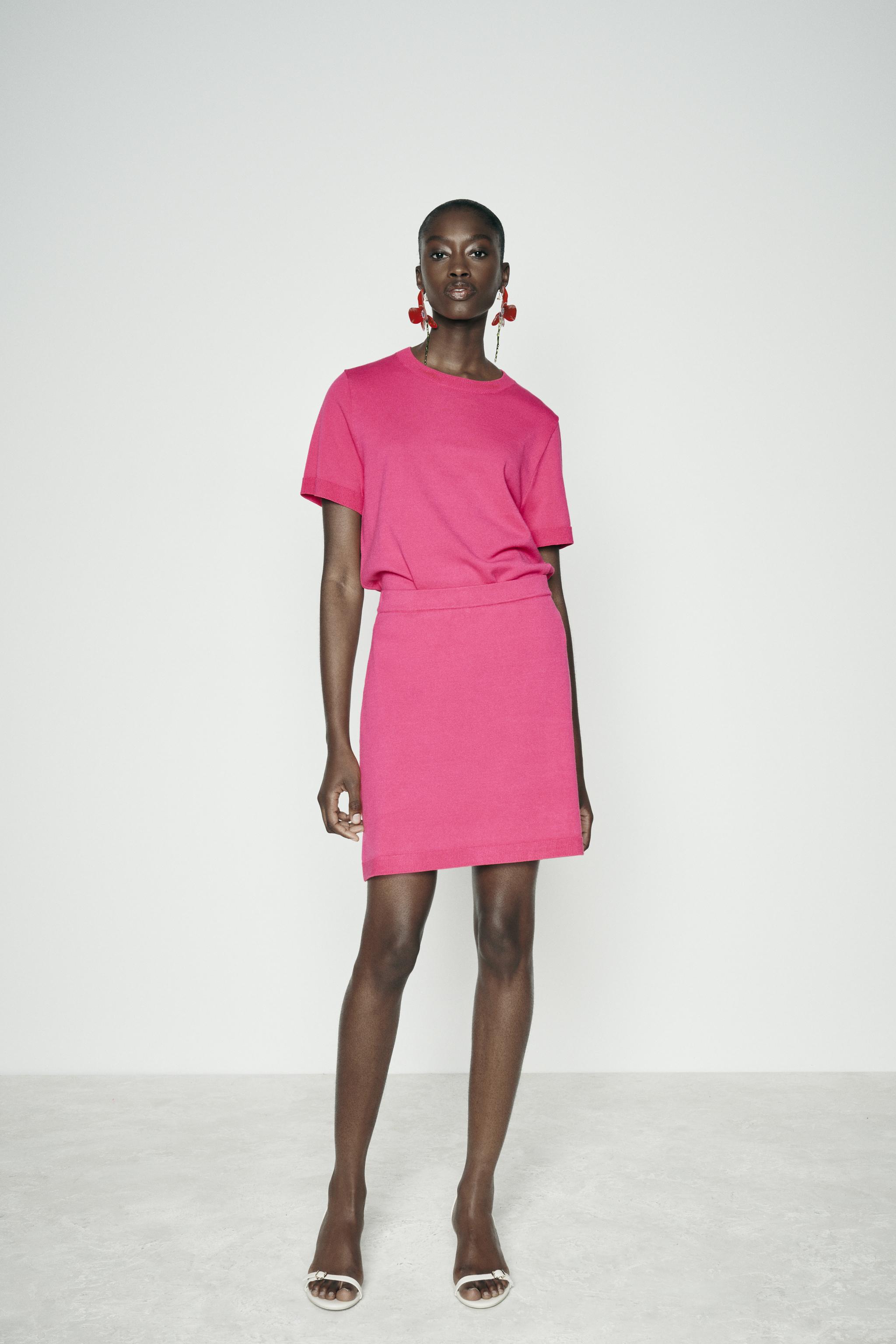 Hot pink skirt zara best sale