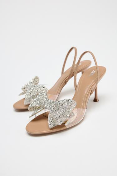 SANDALES MAXI LACET BRILLANT - Beige de Zara - Image 1