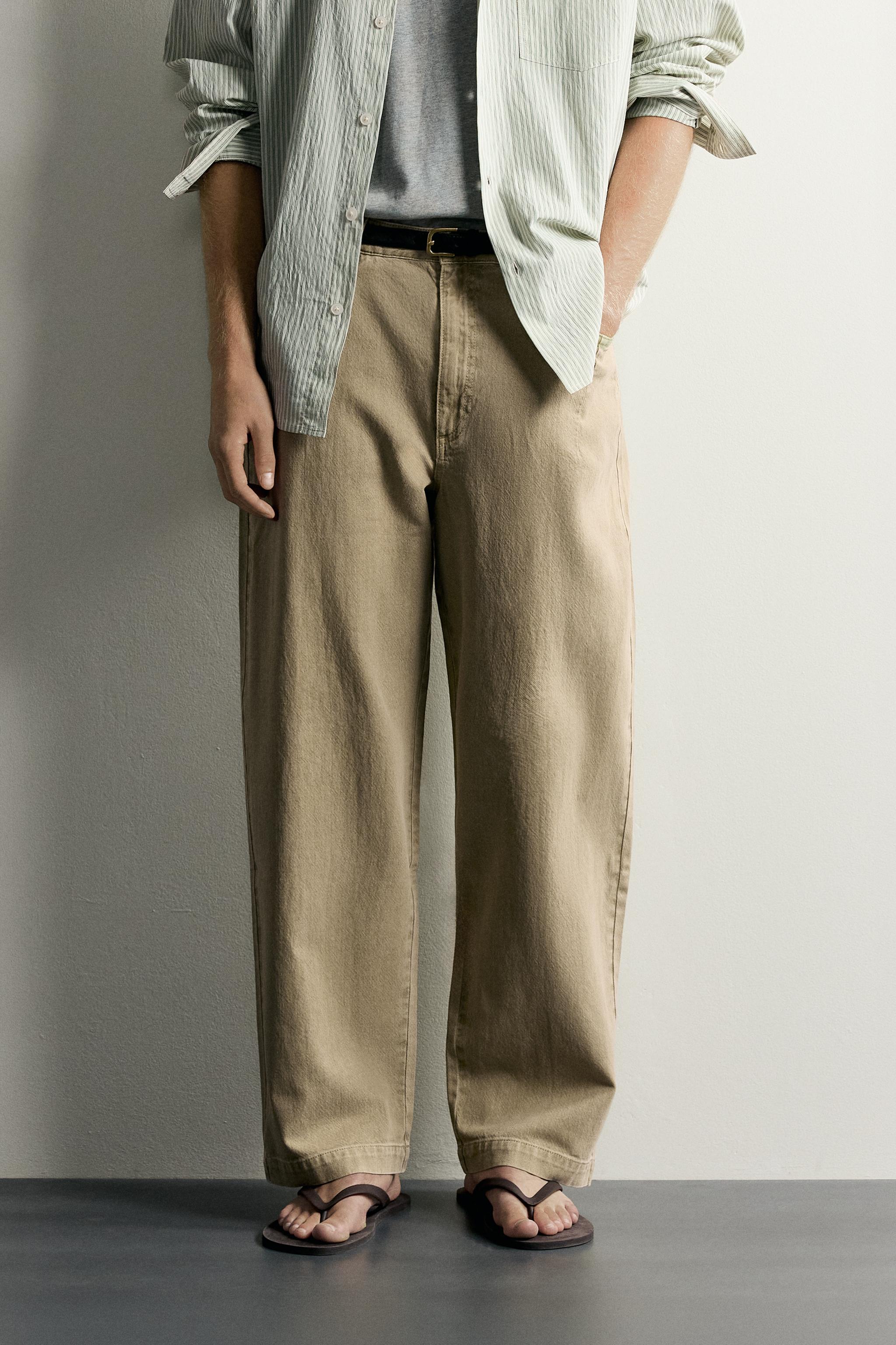 PANTALON DÉLAVÉ COTON - LIN
