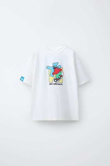 Zara LOGO PRINT T-SHIRT - White