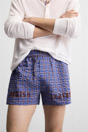 BOXER EN POPELINE GUITARRICADELAFUENTE - Bleu de Zara - Image 2