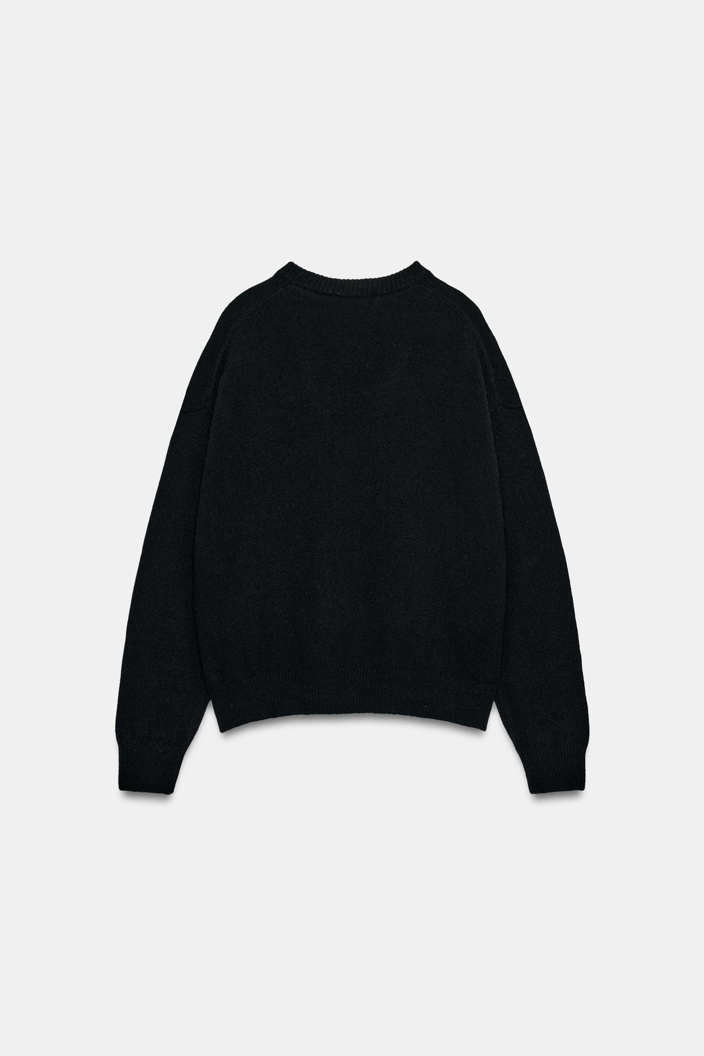 Женский свитер Zara Wool Cashmere V-NECK Jumper, цвет: Чёрный — фото 4