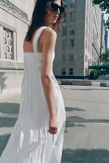 ZW COLLECTION LONG TRIM DRESS - White by Zara - Image 4
