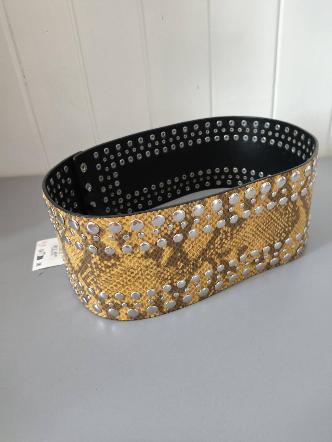ANIMAL PRINT STUDDED LEATHER SASH BELT - Image 2
