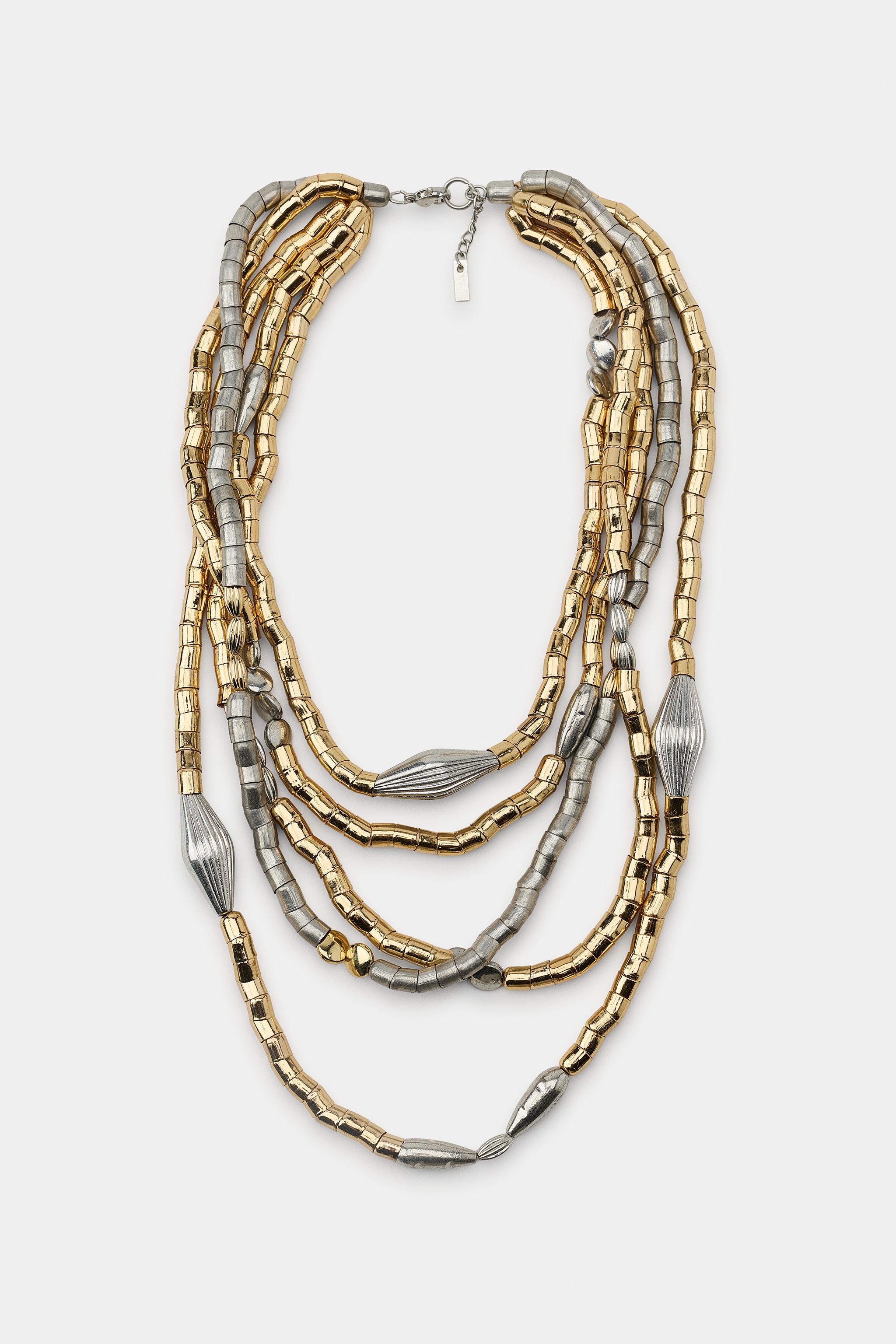 COLLIER PIÈCES MÉTALLIQUES COMBINÉES