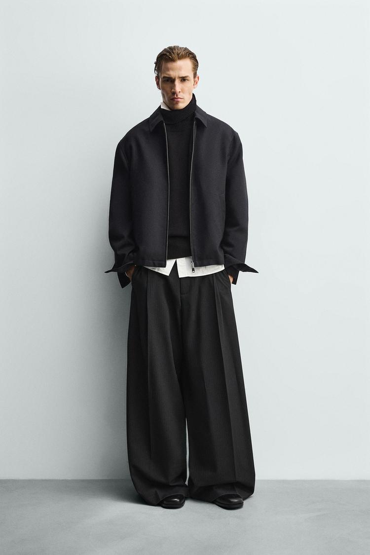 ZARA WIDE-LEG PLEATED TROUSERS