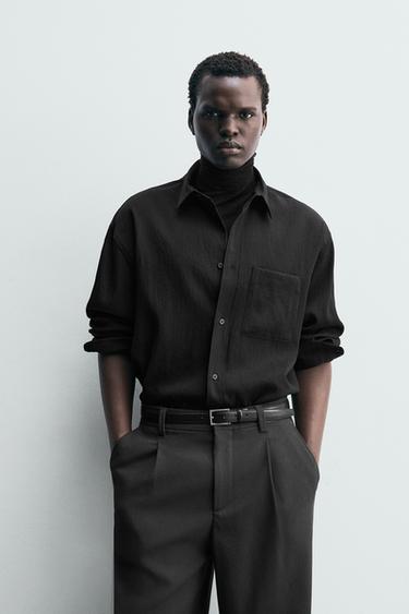 RELAXED FIT FLOWING SHIRT - Black by Zara