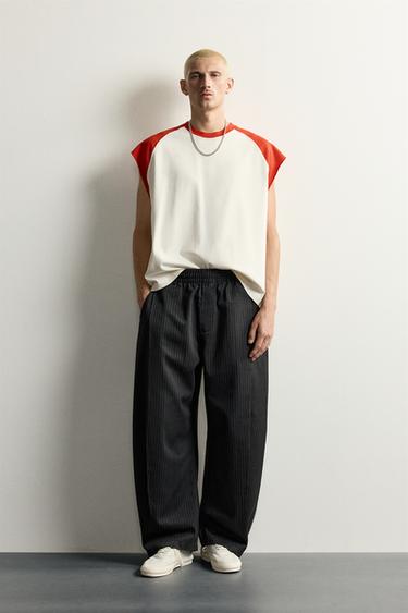 BALLOON FIT TROUSERS WITH SIDE PLEATS - striped by Zara - Image 0
