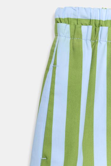 SHORT À RAYURES - Vert / Bleu de Zara - Image 8