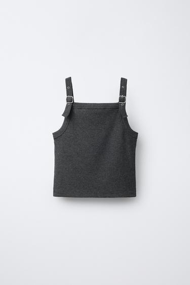 T-SHIRT CÔTELÉ À BOUCLES - Gris chiné de Zara - Image 0