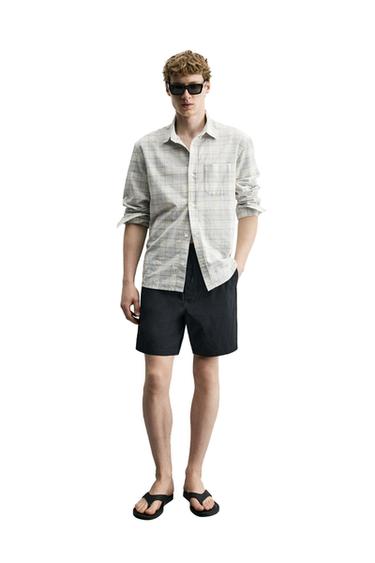 Zara 長版抽繩泳褲 - 深海藍色