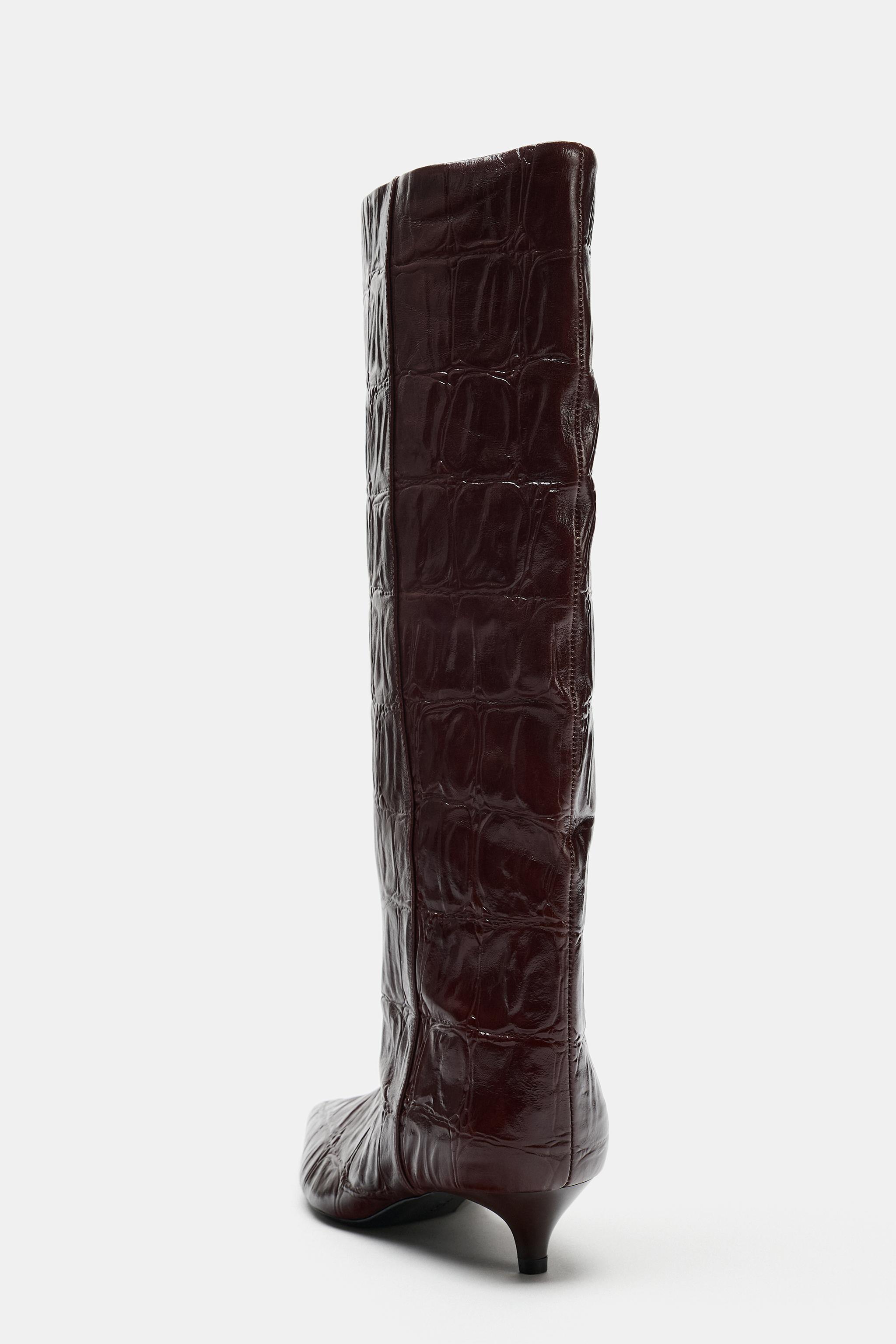 LEATHER ANIMAL PRINT BOOTS